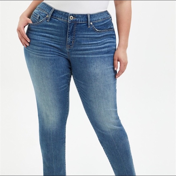 torrid Denim - Torrid Skinny Jeans Stretch Light Wash Slim Blue Premium Denim Pockets Size 10